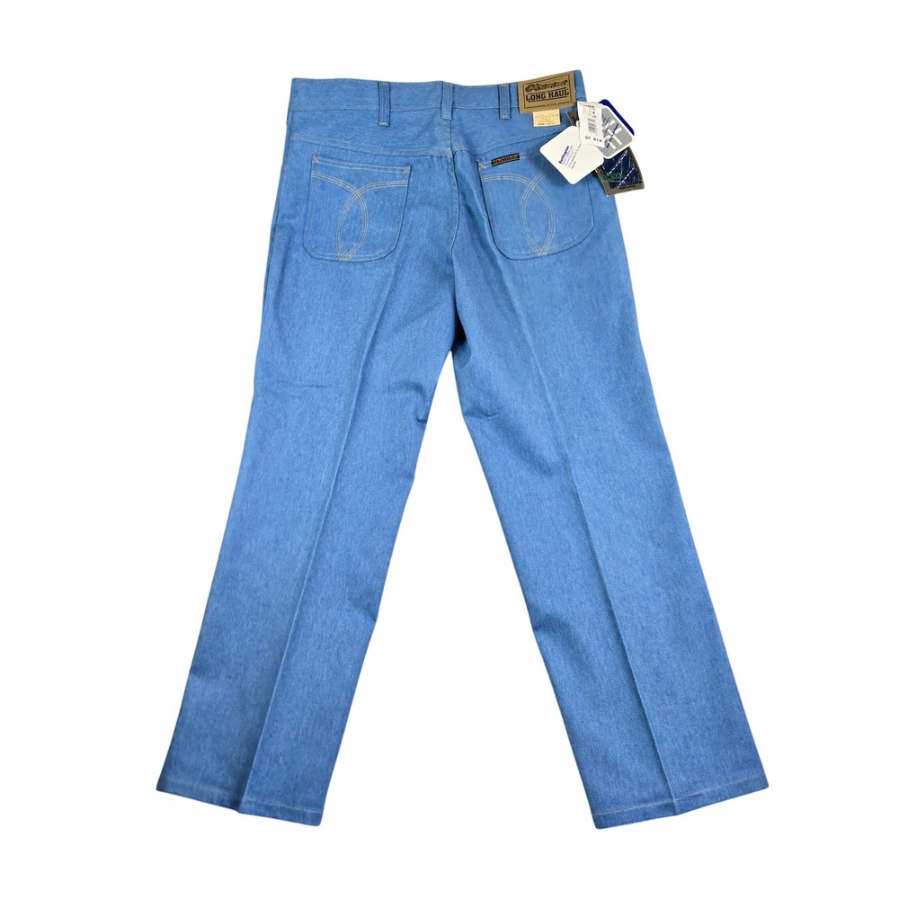Vintage 80s Long Haul Stretch Jeans Men 36x30 (35x28.5) Blue Full Cut Straight